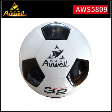 欧威尔AWS5809黑白黑红足球 5号pu贴合足球 耐磨耐压