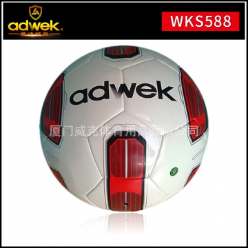 足球厂家生产 爱迪威克白色镜面足球 5号耐压pu足球WKS588