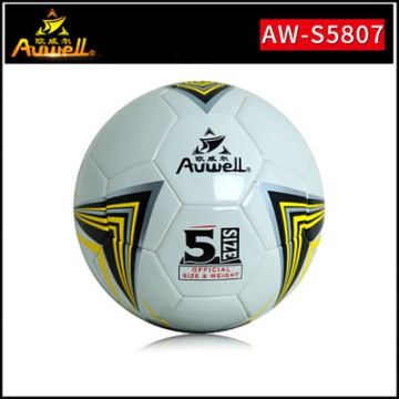 现货新款高档5号足球 欧威尔AW-S5807白色镜面儿童充气足球