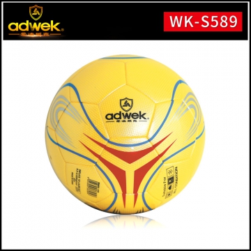 爱迪威克贴皮足球 5号pu青少年足球WK-S589 黄色发泡足球