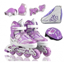 捷豹B22-中号（紫色）套装溜冰鞋闪光